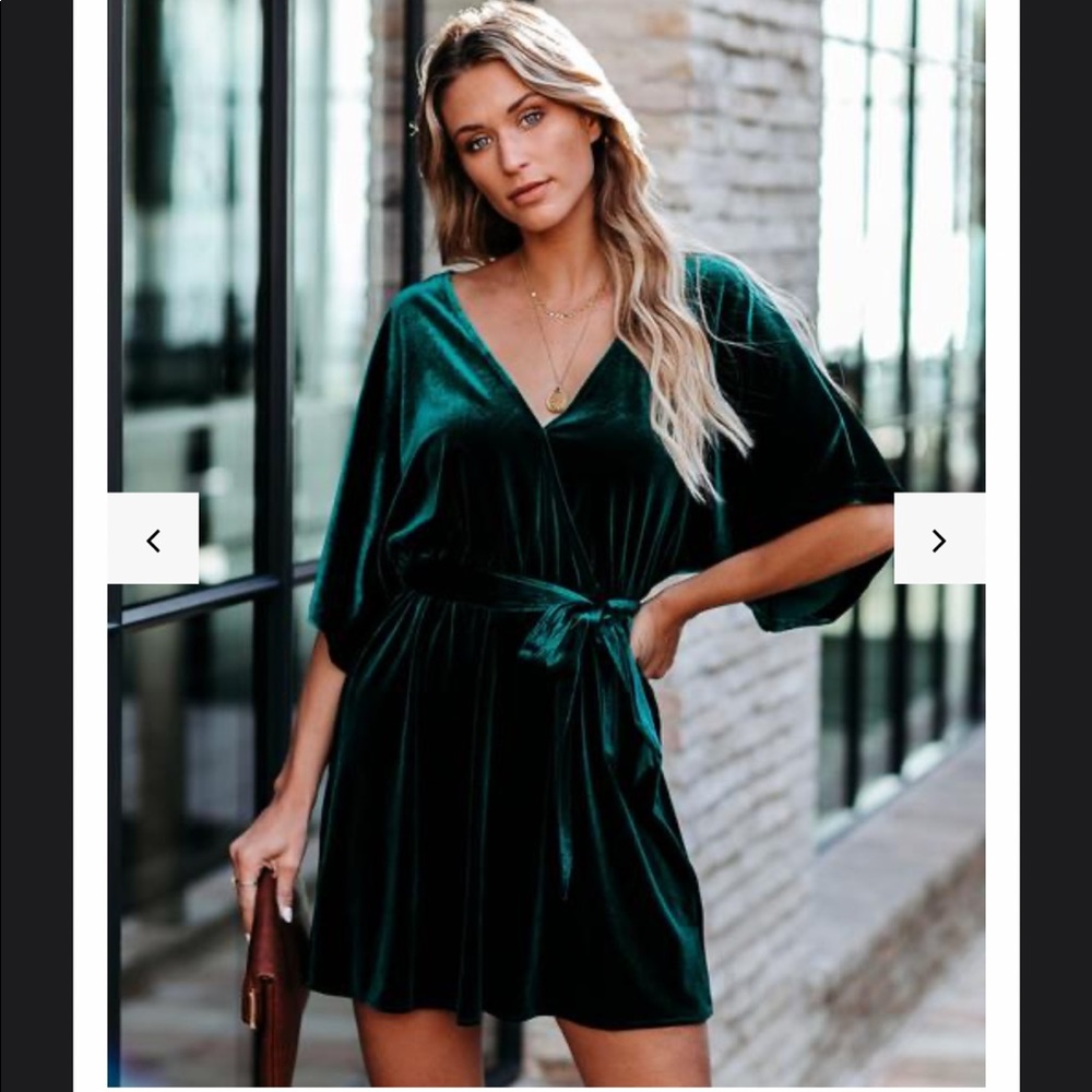 Vici emerald green wrap dress
